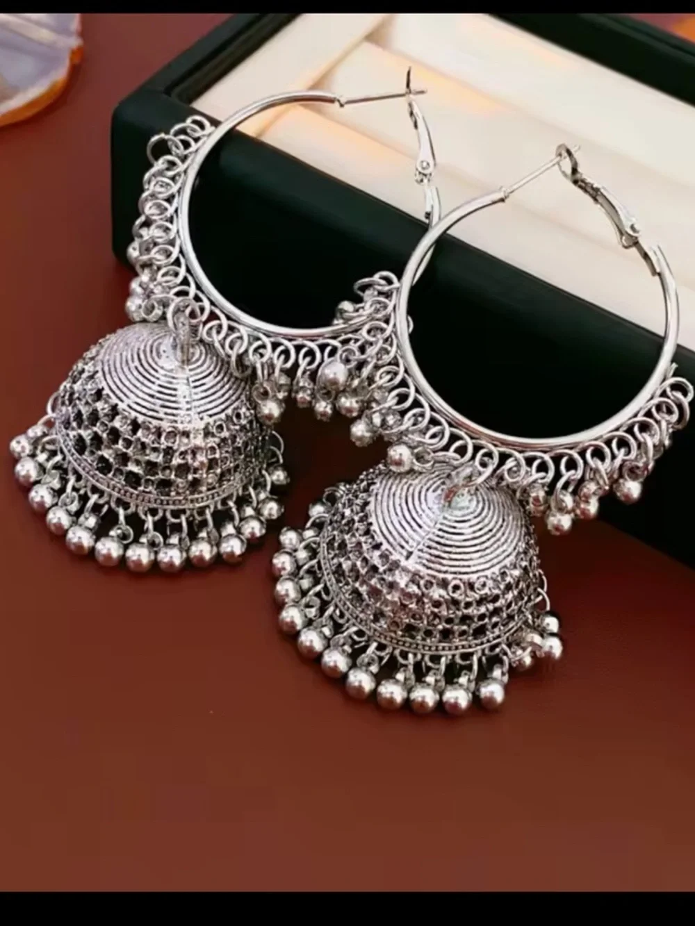 Drop Jhumka Hoop Earrings